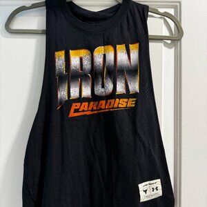 Under Armour Project Rock Iron Paradise Gym BLACK Tank Top Men's Sz SMALL